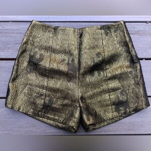 Gold Patterned Women's Shorts